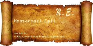 Mesterházi Emil névjegykártya