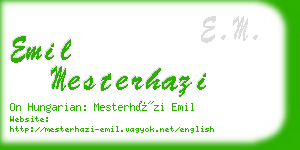 emil mesterhazi business card